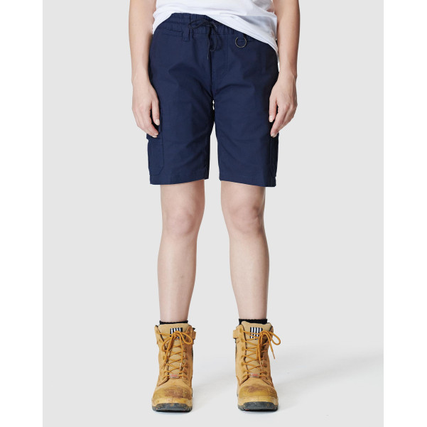 ELWD EWD602_404 - WOMENS ELASTIC UTILITY SHORT NAVY Workwear Shorts