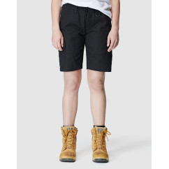 ELWD EWD602_BLK - WOMENS ELASTIC UTILITY SHORT BLACK Workwear Shorts