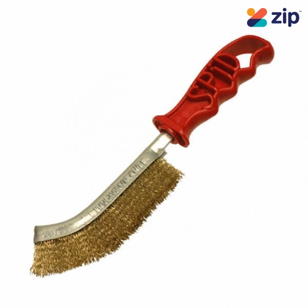 Spid Steel SPIDSTEEL - Brass Plated Wire Brush with Red Plastic Handle