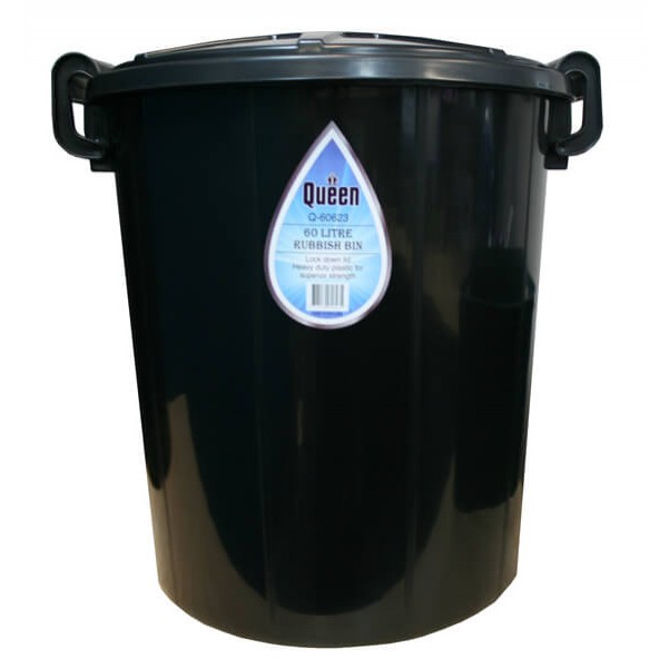 Electaserv Q-60623 60L Plastic Rubbish Bin and Lid Bin
