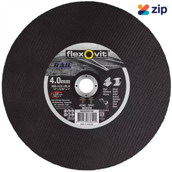 FLEXOVIT 66252832796 - 356 x 4 x 25.4mm A24Q Rail Cut Off Wheel Cutting Discs