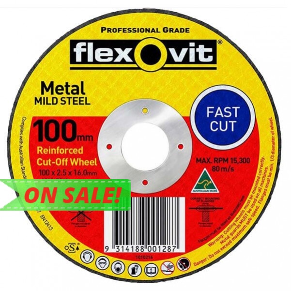 FLEXOVIT 66252841558 - 100 x 2.5 x 16mm FH38-A36S Metal Cut Off Disc 1010216