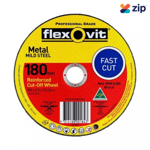 FLEXOVIT 66252841566 - 180 x 2.5 x 22.23mm FH38-A36S Metal Cut Off Disc 1017822