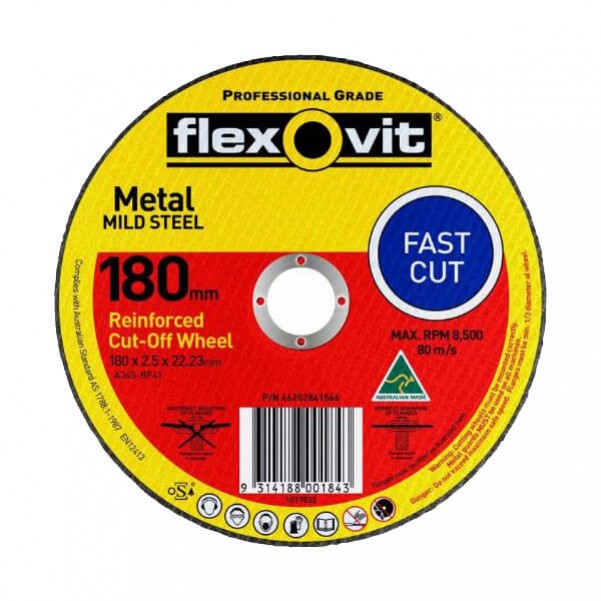 FLEXOVIT 66252841566 - 180 x 2.5 x 22.23mm FH38-A36S Metal Cut Off Disc 1017822