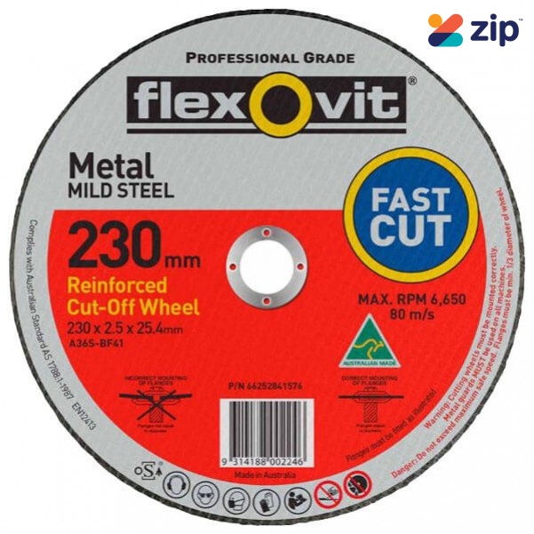 FLEXOVIT 66252841576 - 230 x 2.5 x 25.4 mm FH38-A36S Metal Cut Off Disc 1023025