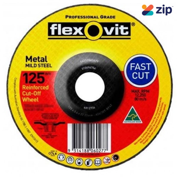 FLEXOVIT 66252841685 - 180 x 3.4 x 22.2mm A30S - A24-30T Metal Cutting Disc 6017834