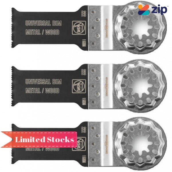 Fein 63502222220 - 28mm StartLock E-Cut Bi-Metal Universal Saw Blade (Pack of 3)