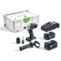 Festool DRC 18/4 Li 5.2 Plus - 18V QuaDrive Brushless Cordless Drill Driver Kit 575010 Drill Drivers