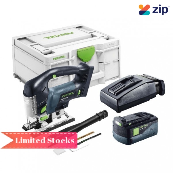 Festool PSBC 420 EB Li 5.2Ah TCL6-Plus - 18V 5.2Ah CARVEX Cordless D Handle Jigsaw Set 575014