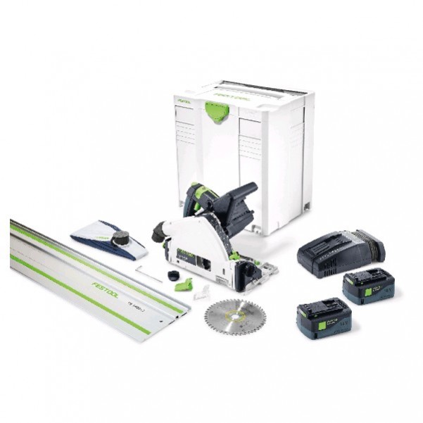 Festool TSC 55 REB Li 5.2Ah SCA8 FS – 160 mm Cordless Brushless Plunge Cut Saw c/w1400mm Guide Rail 575464