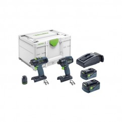 Festool TID 18 5,2-Set T18 - 18V 5.2Ah 2 Piece Cordless Impact Driver and Drill Driver Set 576495