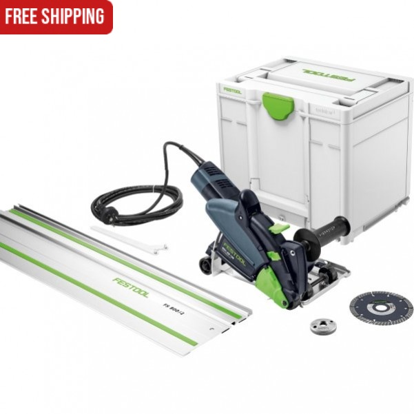 Festool DSC-AG 125-Plus - 1400W 125mm DSC Diamond Cutting System in Systainer with 800mm Guide Rail 576549 - Wet/Dry Concrete Cutting