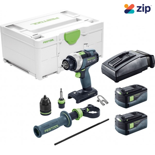 Festool TDC 18/4 5,2 I-Plus - TDC 18V Cordless 4 Speed Drill 5.2Ah Set in Systainer 577284