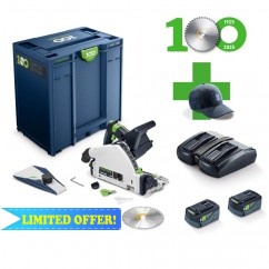 Festool TSC 55 KEBI-Plus/XL (577345) - TSC 55K 18V 160mm Cordless Plunge Saw 5.0 Ah XL Set in Systainer - 100yr Special Edition