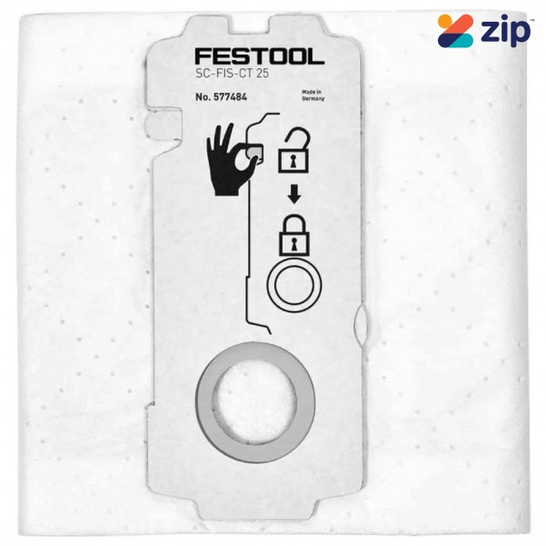 Festool SC-FIS-CT 25/5 (577484) - 5-Pack CT 25 Replacement Selfclean Vacuum Filter Bags Dust Bags