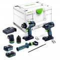 Festool TID18 5.0/4.0-SetTPC18AU (577657) - 18V 4.0Ah/5.0Ah Li-ion Cordless Brushless 2pce Bluetooth Combo Kit