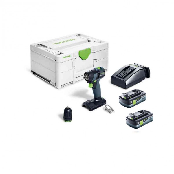 Festool TXS 18 C4.0-Plus (578284) - TXS 18V Cordless Compact 2 Speed Drill 4.0Ah HighPower Bluetooth Kit Drill Drivers