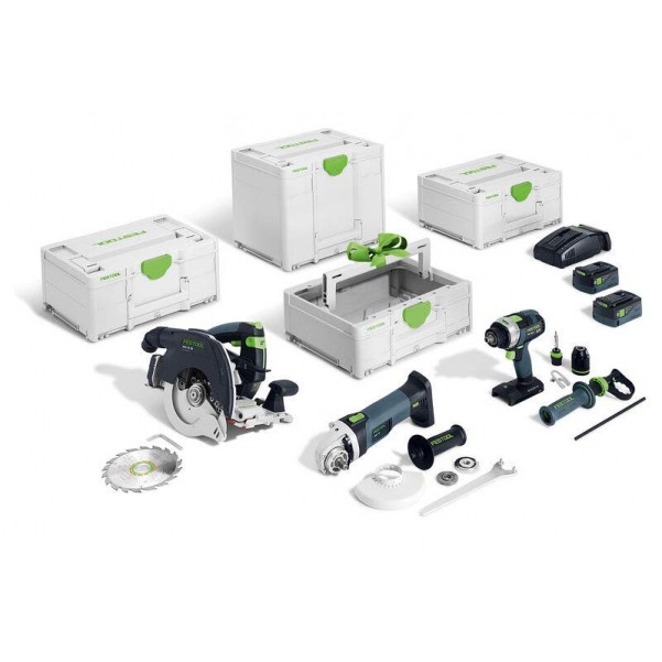Festool HKC 55/TPC 18/AGC 18/TB M 137 - 18V 3 Piece 5.0Ah Li-ion Timber Combination Kit 578506