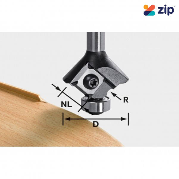 Festool S8mm HW R2mm D28mm KL12.7mm OFK - Reversible Blade R2 Roundover Cutter 499809 Router Accessories