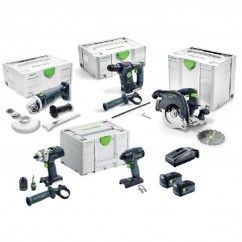 Festool F28728 - 18V 5.2Ah Cordless Brushless 5 Piece Combo Kit