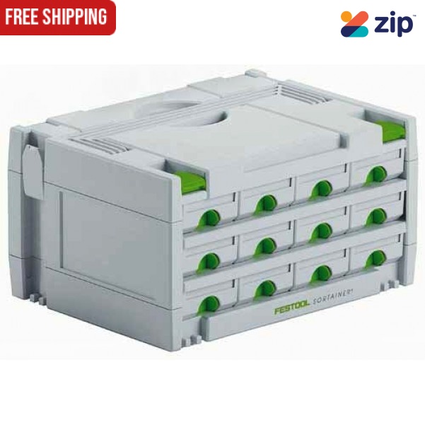 Festool SYS 3 SORT 12 - SORTAINER Traditional 12 Drawer Storage Box 491986