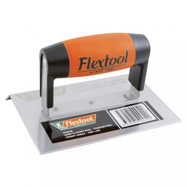 Flextool FT44013S-UNIT - 100mm x 150 mm Prosoft Handle 45° Bevel Concrete Edger Trowel