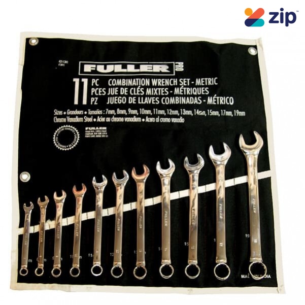 FULLER 421-1341 - 11PC  7 - 19mm Spanner Open End Combo Set