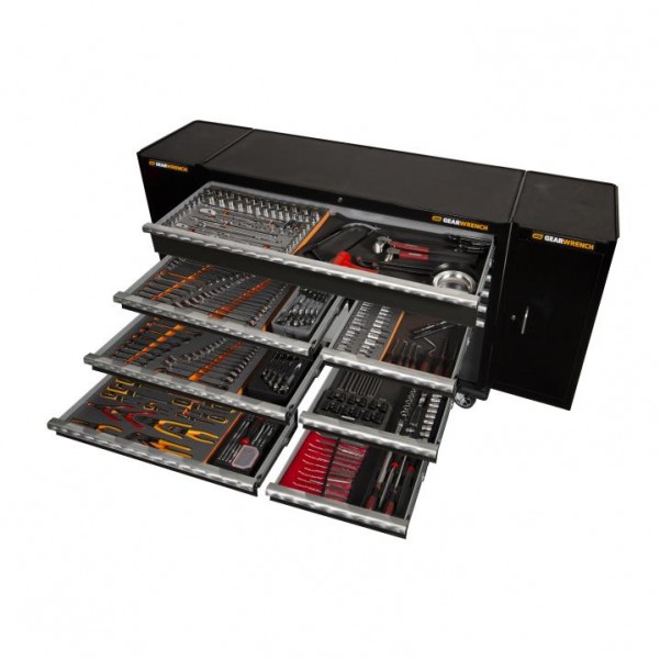 GEARWRENCH 77017 - 323 Piece Combination Tool Kit + 58" Trolley + Side Cabinets (x2) Hand Tools