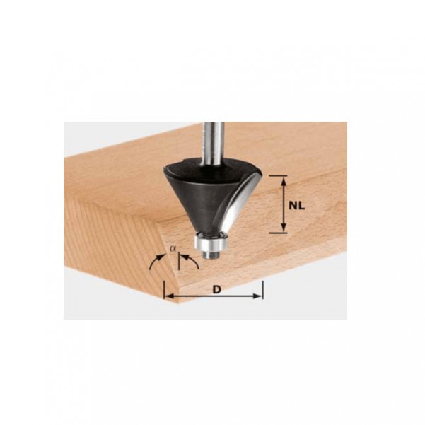 Festool Chamfer cutter HW shank 12 mm - HW S12 D44/30/30° 491101 Router Accessories