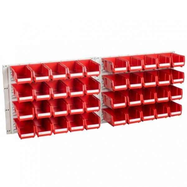 Geiger HP1KITR - Red HB Hanging Panel 40 Bin Kit Shelving & Tool Hanging