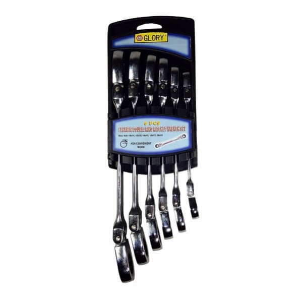 Glory HL1900-4 - 6 Piece 12 Size Metric Gear Wrench Set 