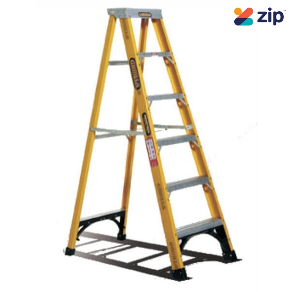 Gorilla Ladders FM006-I - 1.8m 150kg Industrial Fibreglass Single Sided Step Ladder Step Ladders