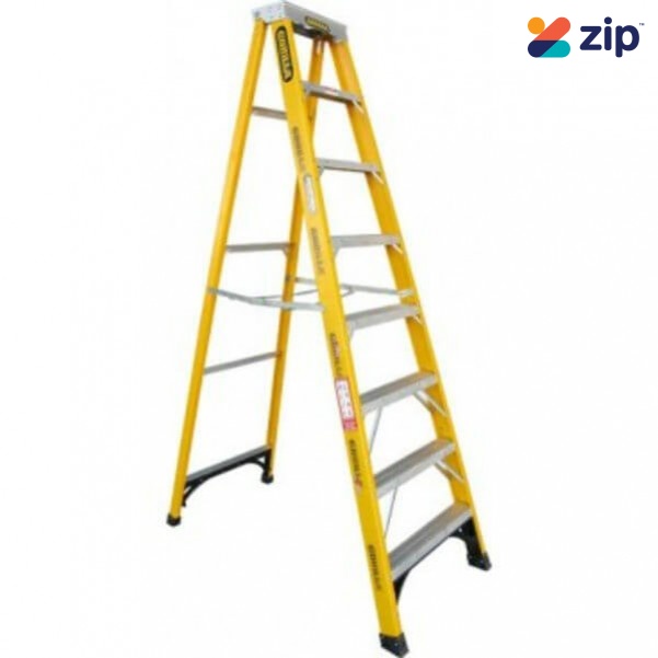 Gorilla Ladders FM008-I - 2.4m 150kg Industrial Fibreglass Single Sided Step Ladder Step Ladders