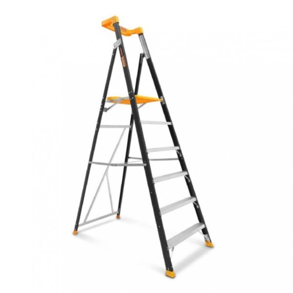 Gorilla Ladders FPL006-PRO - 1.74m 150kg 6-Step Fibreglass Industrial Platform Ladder