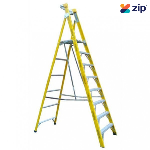 Gorilla Ladders FPL008-I - 2.4m 150KG Industrial Fibreglass Platform Ladder Platform Ladders & Order Pickers