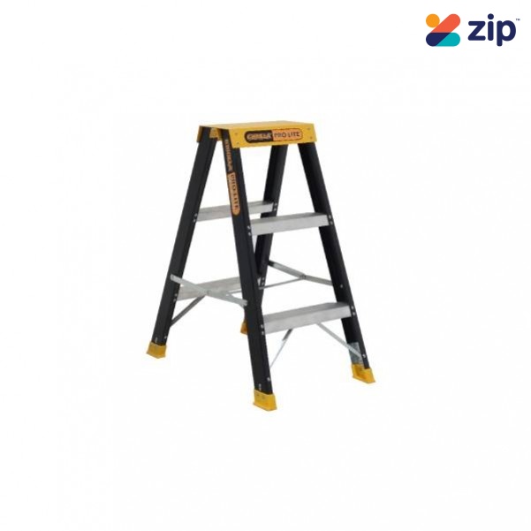 Gorilla Ladders FSM003-PRO - 3-Step 0.88m 5.4kg Double-Sided A-frame Fiberglass Ladder