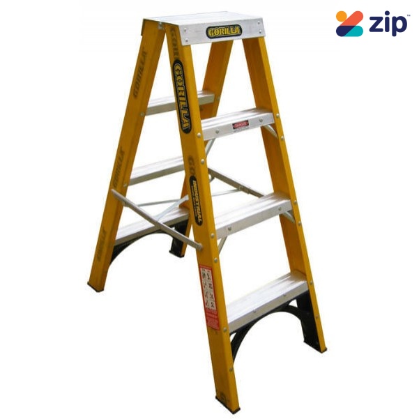 Gorilla Ladders FSM004-I - 1.2m 150kg Industrial Fibreglass Double Sided Step Ladder