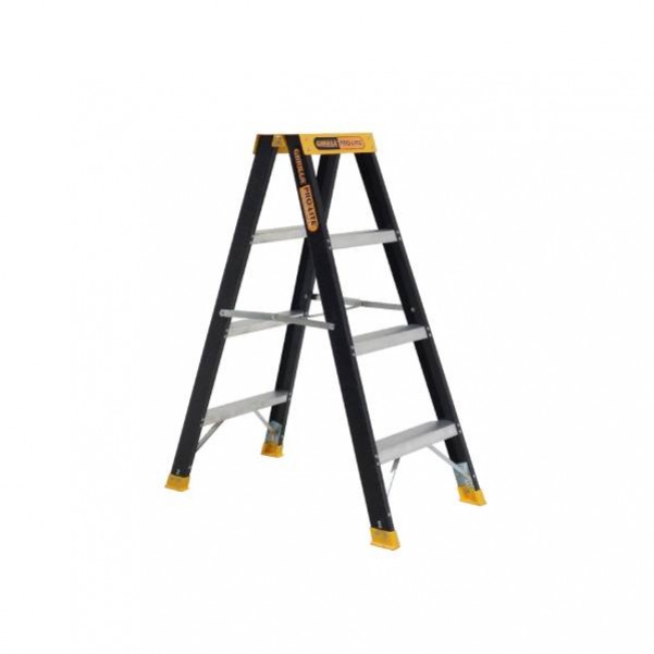 Gorilla Ladders FSM004-PRO - 4-Step 1.17m 6.5kg Double-Sided A-frame Fiberglass Ladder Platform Ladders & Order Pickers