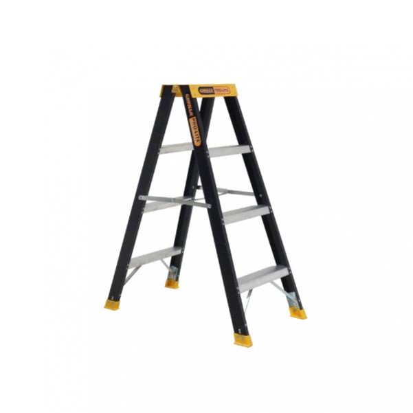 Gorilla Ladders FSM004-PRO - 4-Step 1.17m 6.5kg Double-Sided A-frame Fiberglass Ladder