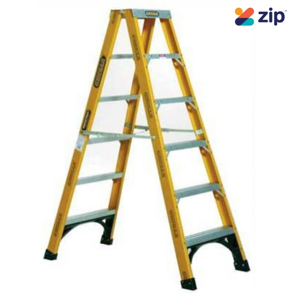 Gorilla Ladders FSM006-I - 1.8m 150kg Industrial Fibreglass Double Sided Step Ladder Step Ladders