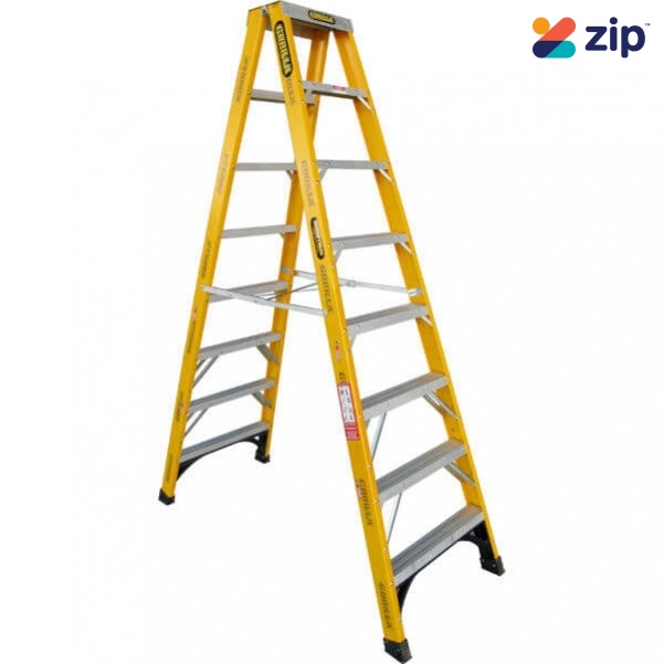 Gorilla Ladders FSM008-I - 2.4m 150kg Industrial Fibreglass Double Sided Step Ladder 