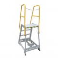 Gorilla Ladders GOP04-ST - 1.2m 200kg Industrial Aluminium Order Picking Ladder w/ Step Through Handrail Combo Set