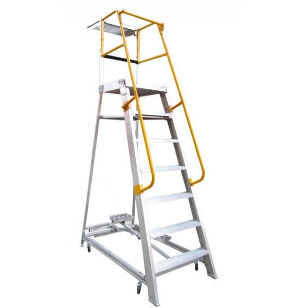 Gorilla Ladders GOP07 - 2.1m 200KG Industrial Aluminium Order Picking Ladder Platform Ladders & Order Pickers