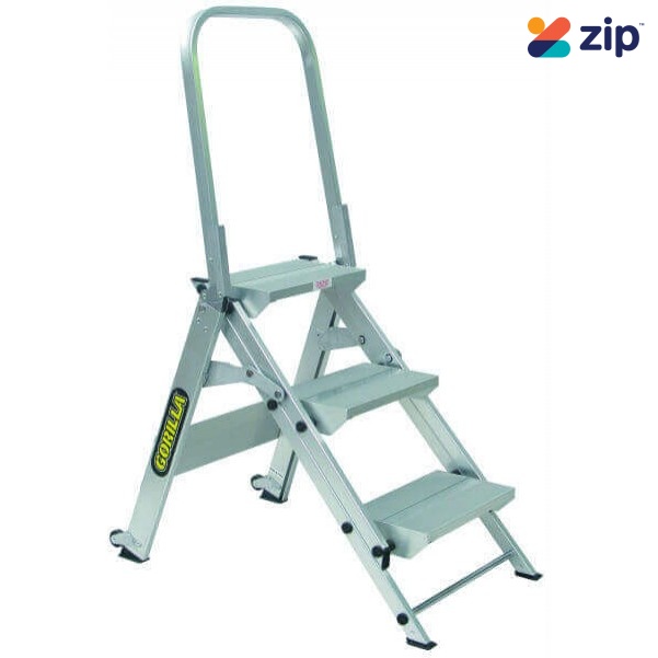 Gorilla GOR-3STAIR - 0.66m 150kg Industrial Aluminium Heavy Duty Stair Ladders