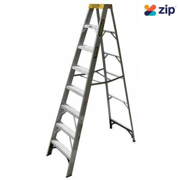 Gorilla Ladders M008-I 2.4m 150kg Industrial Aluminium Single Sided Step Ladder Step Ladders