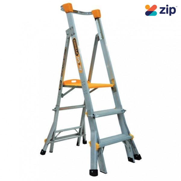 Gorilla Ladders PL0304-HD - 0.9-1.2m 180kg Aluminium Adjustable Platform Ladder