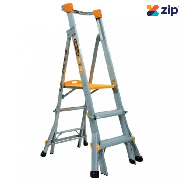 Gorilla Ladders PL0304-HD - 0.9-1.2m 180kg Aluminium Adjustable Platform Ladder Platform Ladders & Order Pickers