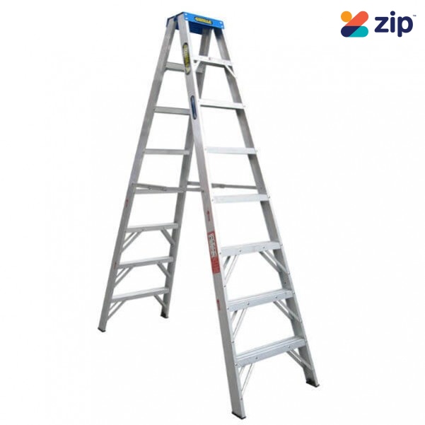 Gorilla Ladders SM008-C - 2.4m 120kg Industrial Aluminium Double Sided  Step Ladder