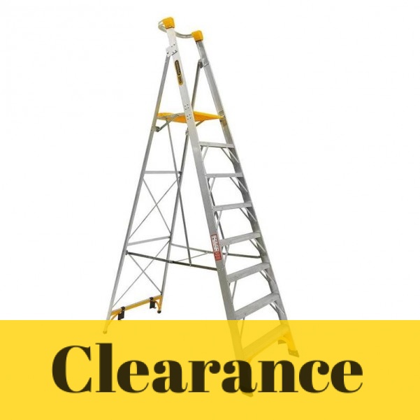 Gorilla Ladders PL008-I - 2.4m 150kg Industrial Aluminium Platform Ladder Platform Ladders & Order Pickers
