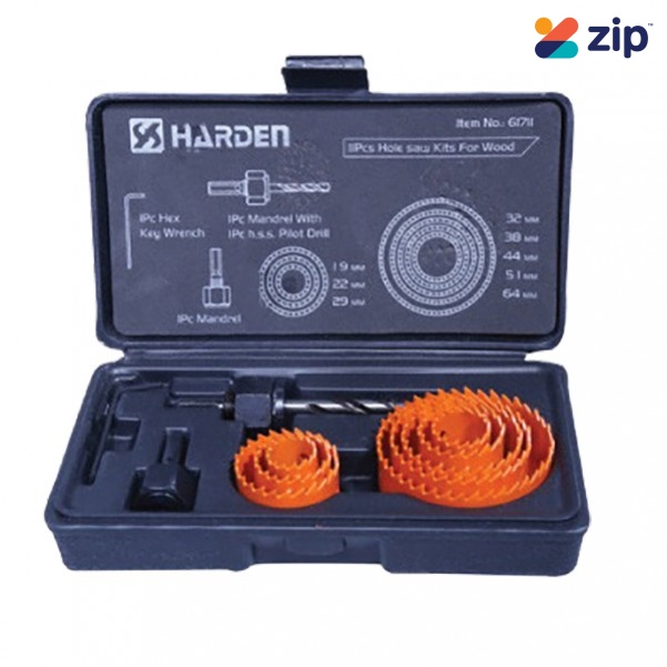 Harden 61711 - 11pcs Hole Saw Kit For Wood